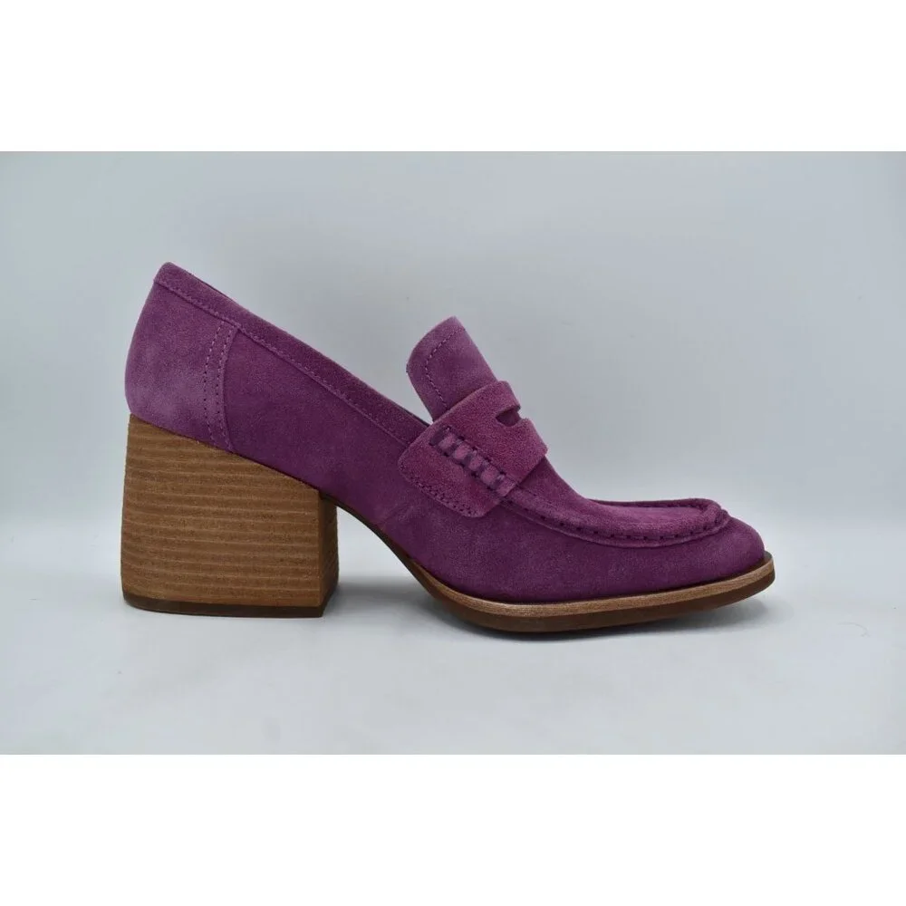 Kork-Ease Womens Size 11 Modeste Purple Suede‎ Block Heel Pump Loafers Shoes